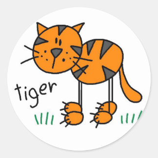 Aufkleber für Tiger-Strichmännchen
