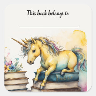 Aufkleber für Unicorn- und Bücher-Buchzeichen