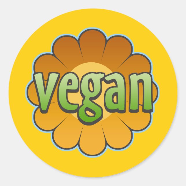 Aufkleber für vegane Blume (Vorderseite)