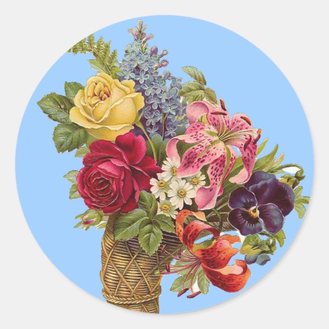 Aufkleber für Vintage Blume (Vorderseite)