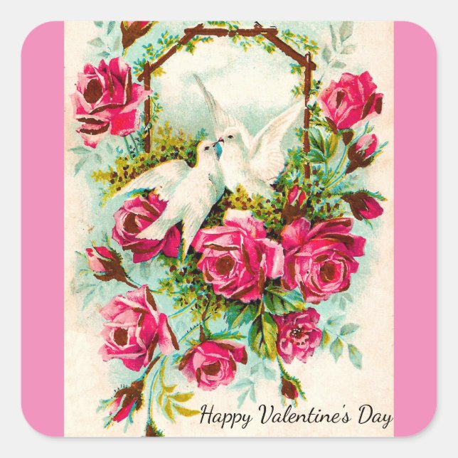 Aufkleber für Vintage Dosen und Rose (Vorderseite)