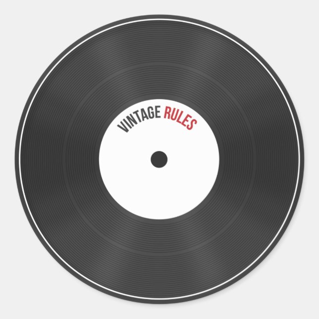 Aufkleber für Vintage Regeln (Vorderseite)