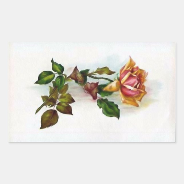 Aufkleber für Vintage Rose (Vorderseite)
