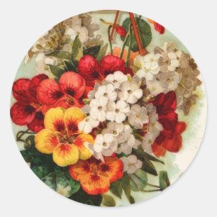 Aufkleber für Vintage Saatgutkatalog-Blume