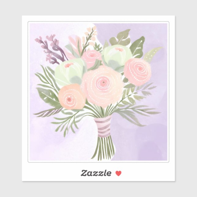 Aufkleber für violette Blumen (Blatt)