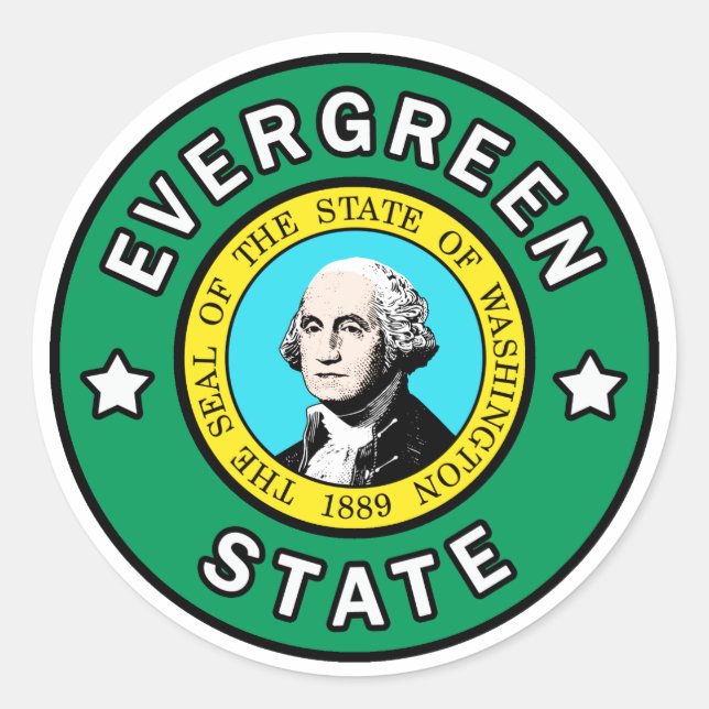 Aufkleber für Washington Evergreen Staat (Vorderseite)