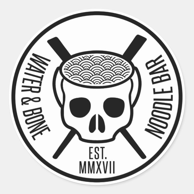 Aufkleber für WASSER und Knochen (Vorderseite)