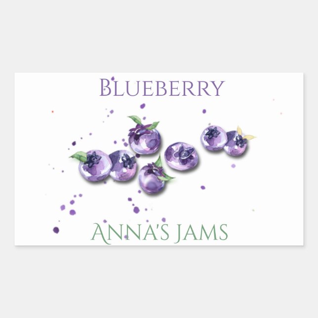 Aufkleber für Wasserfarben-Blaubeere (Vorderseite)