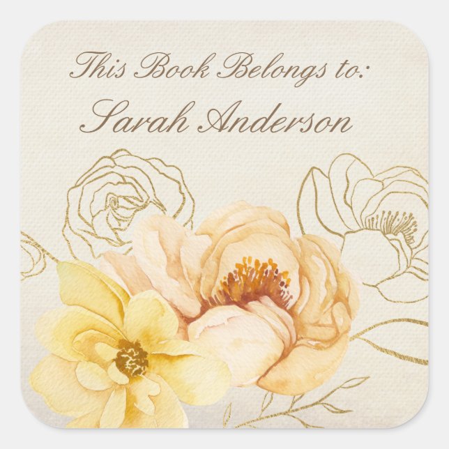 Aufkleber für Wasserfarben Dieses Buch gehört (Vorderseite)