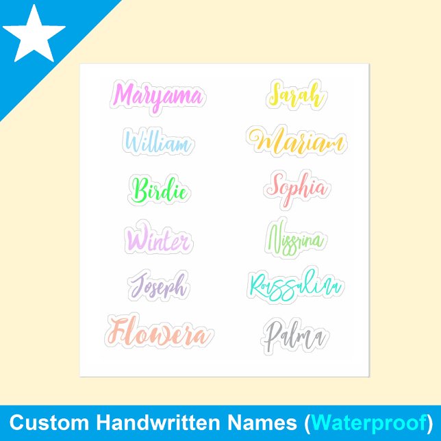 Aufkleber für Wasserfarben (wasserdicht) (watercolor name stickers
handwritten script labels
artistic name tags
best waterproof stickers
)