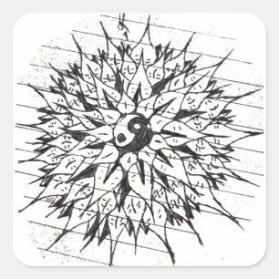Aufkleber für Yin-Yang-Blume