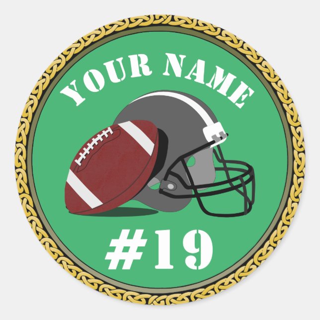 Aufkleber Fußball - Name und Nummer hinzufügen (Vorderseite)
