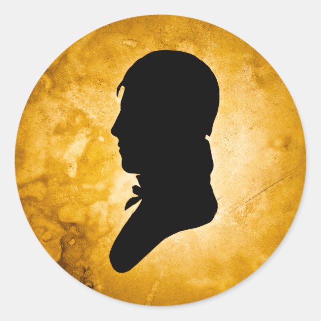 Aufkleber "Gentleman Silhouette on Gold" (Vorderseite)