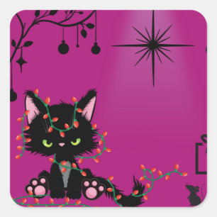 Aufkleber - Geschenketikett, Katzenthema
