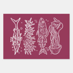Aufkleber Geschenkpapier Set