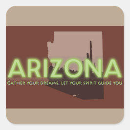 Aufkleber, Glossy ARIZONA SPIRIT Quadratischer Aufkleber