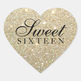 Aufkleber - Gold Glitzer Fab Sweet 16