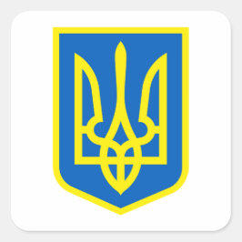 Aufkleber-Gold-Wappen der Ukraine Quadratischer Aufkleber