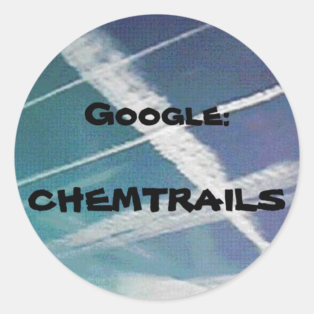 Aufkleber: Google Chemtrails Runder Aufkleber (Vorderseite)