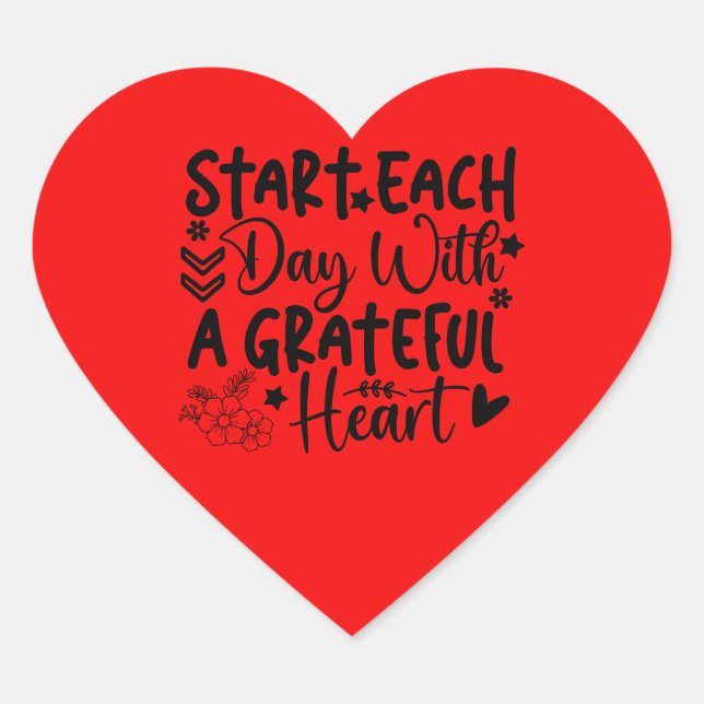 Aufkleber Grateful Heart (Vorderseite)