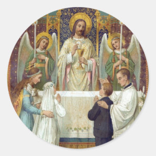 Aufkleber: Halt in Ehrfurcht Runder Aufkleber