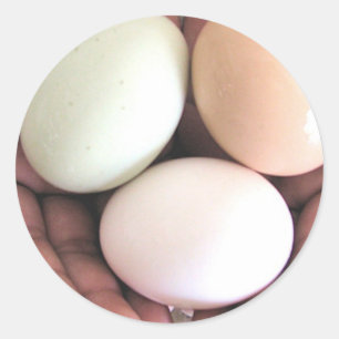 Aufkleber, handgeschweißte Eier, Foto Art Runder Aufkleber