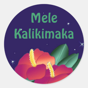 Aufkleber Hawaiian Frohe Weihnachten Mele Kalikima