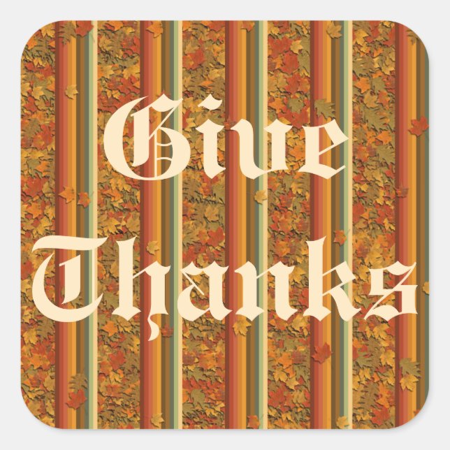 Aufkleber - Herbstblätter und Streifen (Vorderseite)