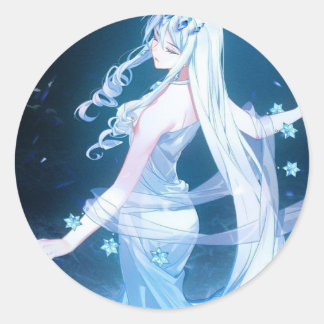 Aufkleber Hübsches blaues Mädchen