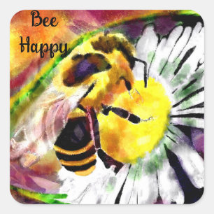 Aufkleber - Hummel Bee Happy Abstrakt Art Floral