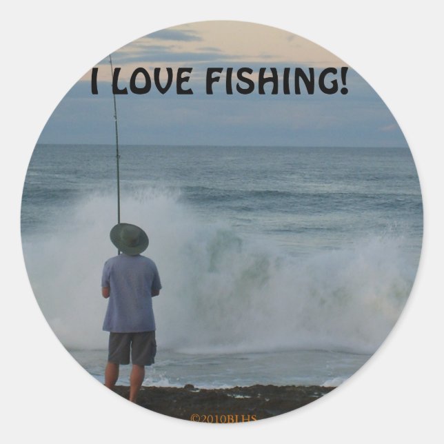 Aufkleber "I Liebe Fischen" (Vorderseite)