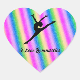 Aufkleber "I Liebe Gymnastik" Herzkleber.