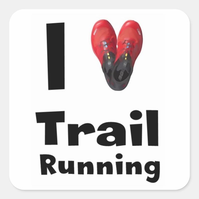 Aufkleber „I love Trail Running " (Vorderseite)