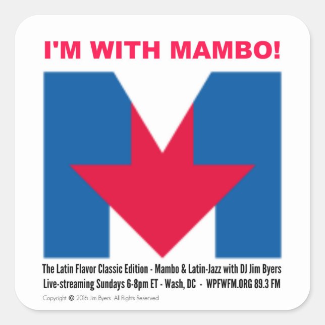 Aufkleber "Ich bin mit Mambo" (Vorderseite)
