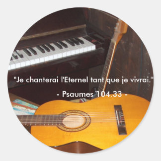 Aufkleber/Ich singe den Herrn Runder Aufkleber