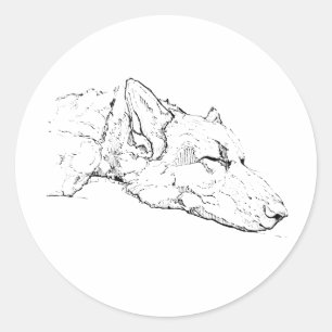Aufkleber Illustration, Deutscher Schäferhund Port