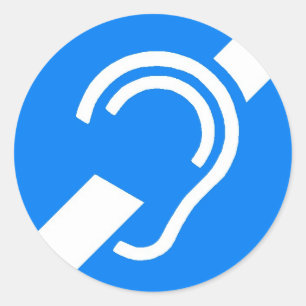 Aufkleber-internationales Symbol für das taube Runder Aufkleber