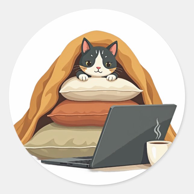 Aufkleber Introvertierter Überlebensmodus Katze -  (Vorderseite)
