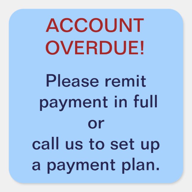 Aufkleber "KONTO OVERDUE Collections" (Vorderseite)