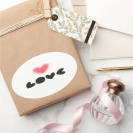 Aufkleber, Lebel - Rote Liebe Ovaler Aufkleber