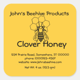 Aufkleber (lg sq)- Honey Business - Bienen auf Com