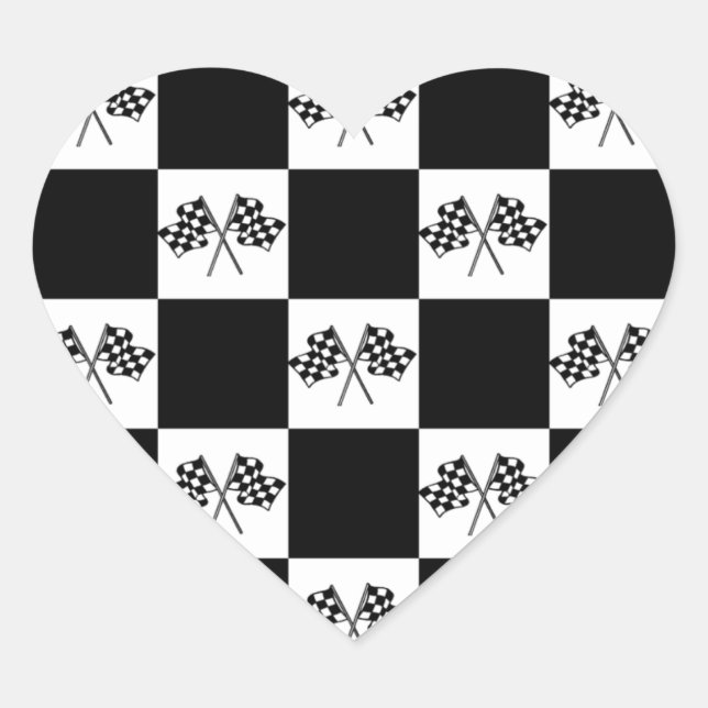 Aufkleber Liebe Auto Racing Checkered Flags Flag (Vorderseite)