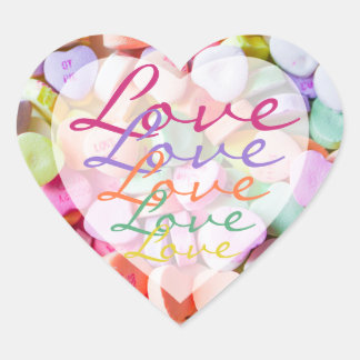 Aufkleber - Liebe für süße Herzen Regenbogen