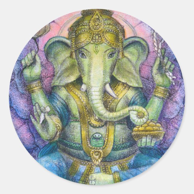 Aufkleber Lotuss Ganesha (Vorderseite)