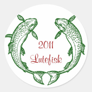 Aufkleber Lutefisk Fisch-Zuhause-einmachende