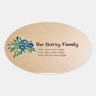 Aufkleber Med Custom Vintag Blueberry Label