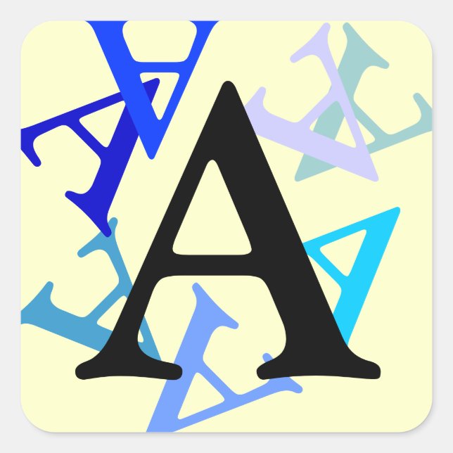 Aufkleber - mehrere Buchstaben (Vorderseite)