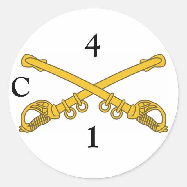 Aufkleber mit 4cav-Insignien, 4, 1, C (Vorderseite)