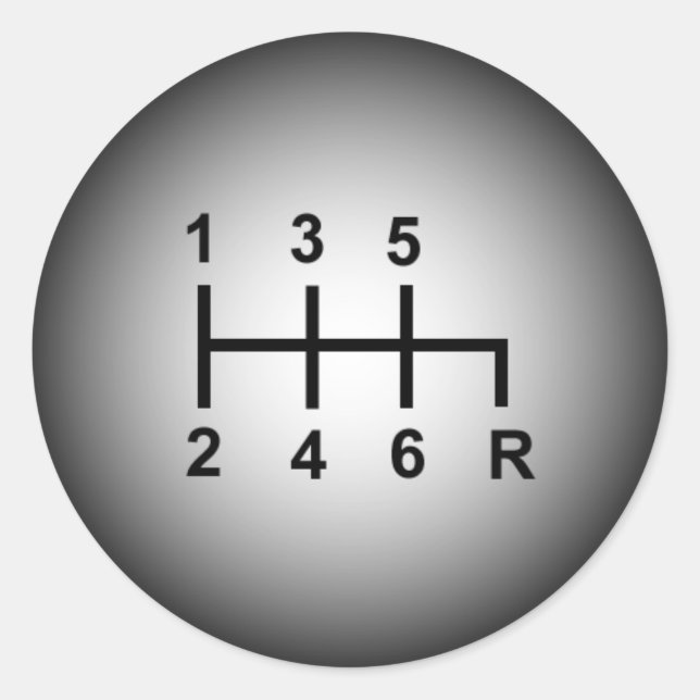 Aufkleber mit 6-Gang-Schaltknopf (Vorderseite)