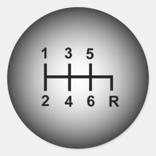 Aufkleber mit 6-Gang-Schaltknopf